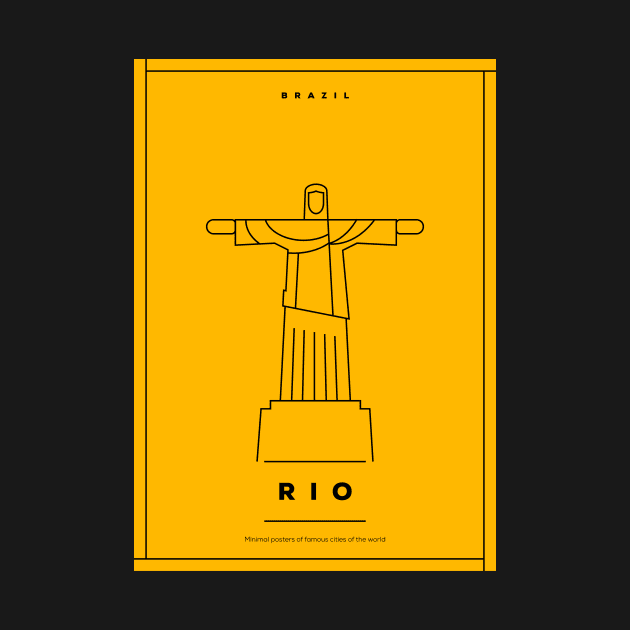 Rio de Janeiro Minimal Poster by kursatunsal