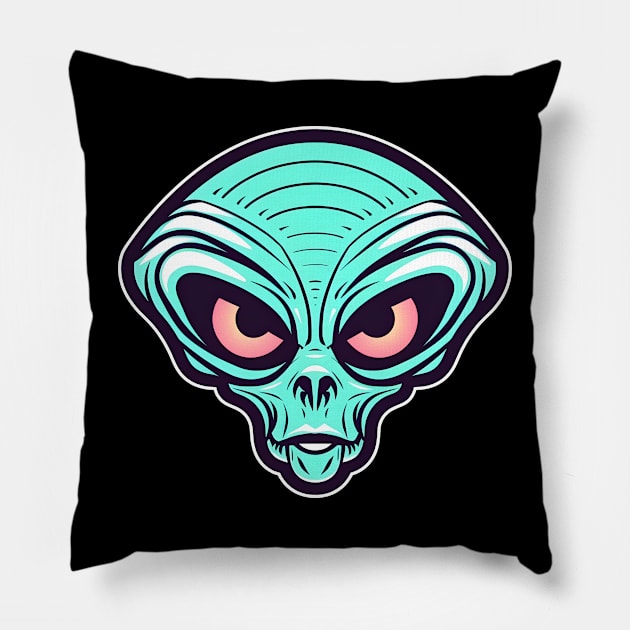 Alien Heads Pillow by The Digital Den