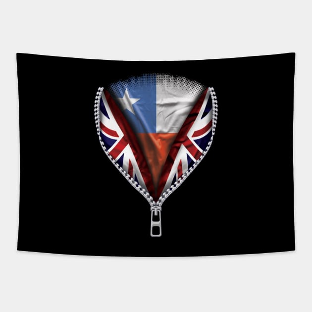 Chilean Flag  Chile Flag zipped British Flag - Gift for Chilean From Chile Tapestry by Country Flags