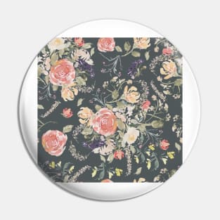 Vintage Boho Florals - Dark -  Avery Collection Pin