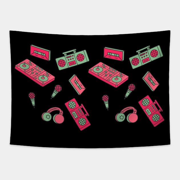 Music Retro 80s Tapestry by ballhard