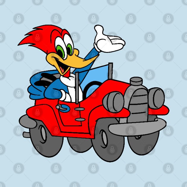 Woody Woodpecker Goes For A Drive - Woody Woodpecker - Pin | TeePublic