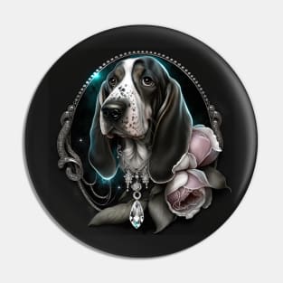 Basset Hound Diva Pin