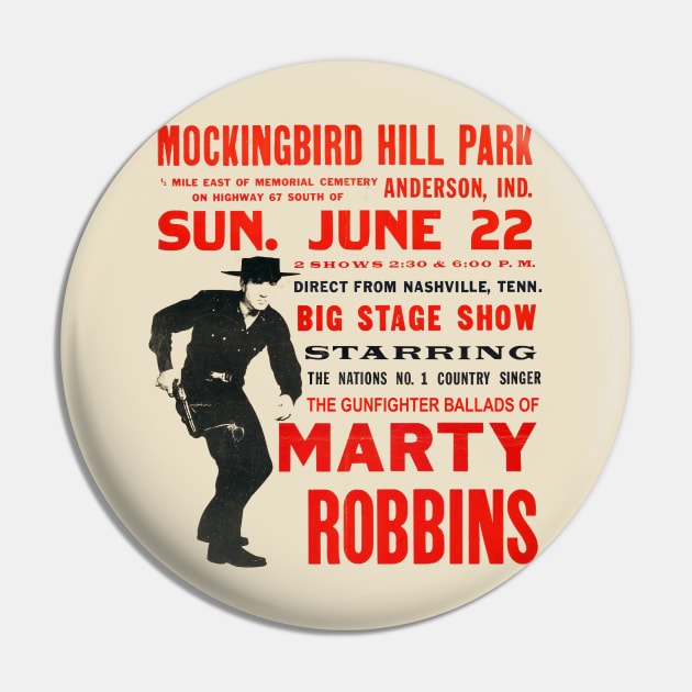 Marty Robbins Concert Poster Pin by hauntedjack