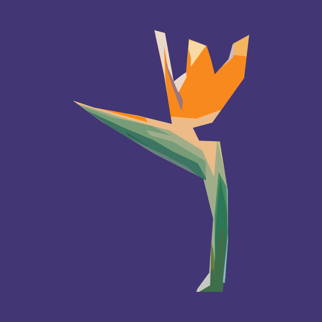 Flower geometric minimal Bird of paradise by carolsalazar