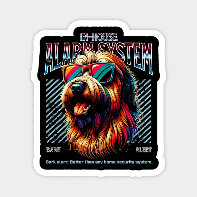 Bark Alert Briard Dog Magnet by Miami Neon Designs