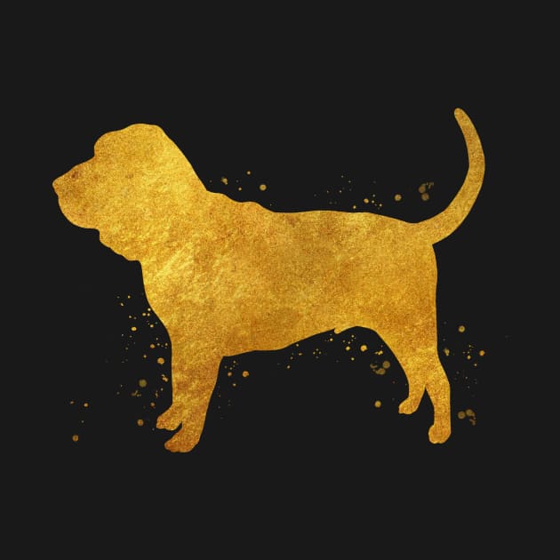 Bloodhound dog golden art by Yahya Art