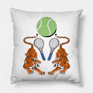 Tiger Tennis Ball Sports Team Jersey - White Version Pillow