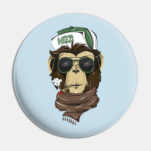 Cool monkey Pin by FunnyHedgehog