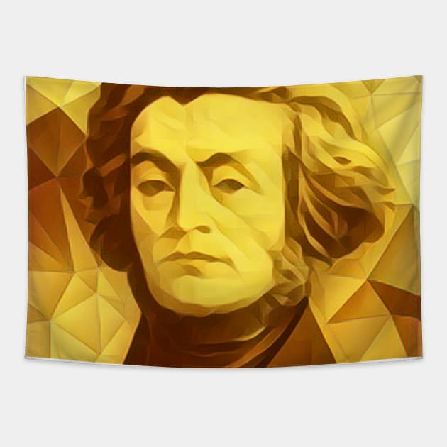 Adam Mickiewicz Golden Portrait | Adam Mickiewicz Artwork 9 Tapestry by JustLit