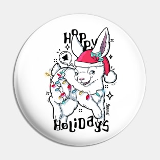 Hoppy Holidays hopping Christmas Bunny Rabbit Pin