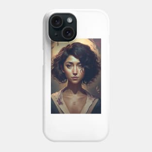 Beauty in Short Waves: The Girl with Wavy Hair Phone Case