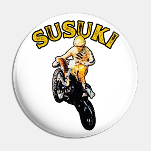 Vintage Motocross Susuki Pin by TommySniderArt