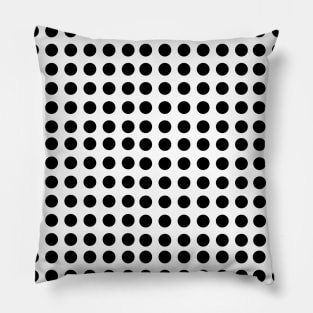 Black Polka Dots on White Background Pillow