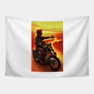 Vanishing motorcycle Tapestry