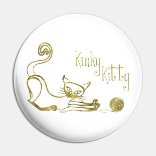 KINKY KITTY - Kinky Golden Kitty Pin