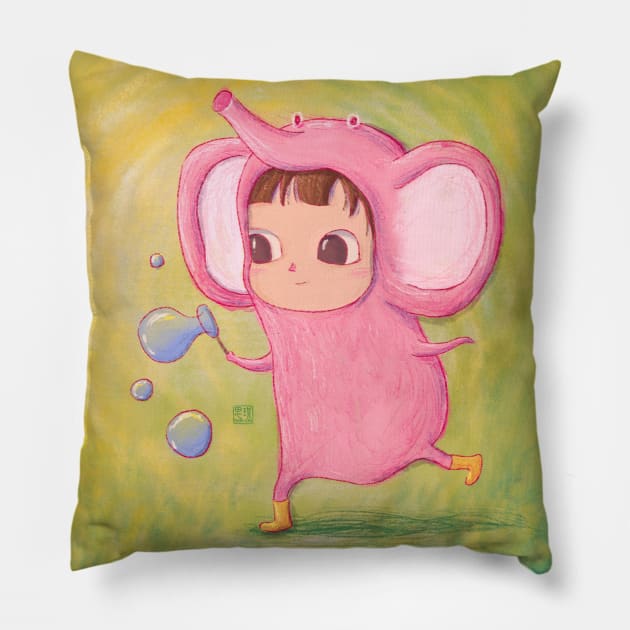 Baby elephant Pillow by No Idea Gallery