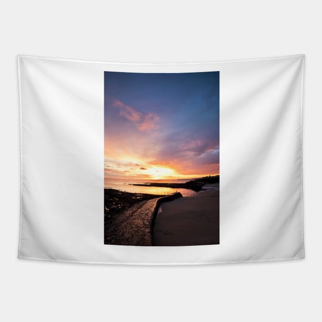 December sunrise at Cullercoats Bay Tapestry by Violaman