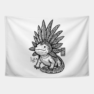 Aztec Axolotl (BLACK) Tapestry