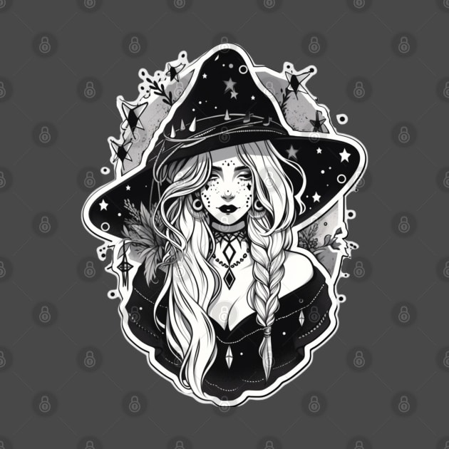 Black and White Gothic Astrology Witch by DarkSideRunners