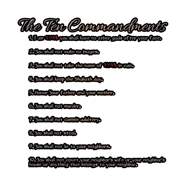 The ten commandments by Yachaad Yasharahla