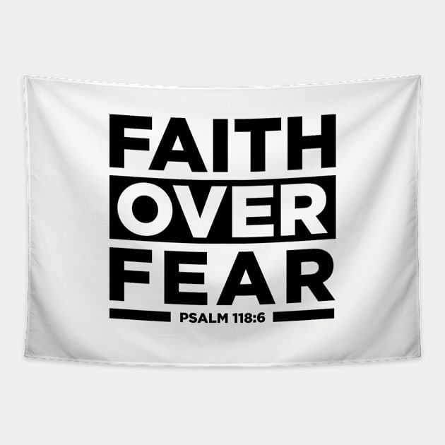 Faith Over Fear Christian Tapestry by Uplifting Faith Scriptures