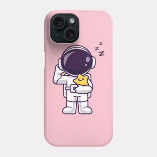 Cute Astronaut Sleepy Holding Cute Star Cartoon Phone Case