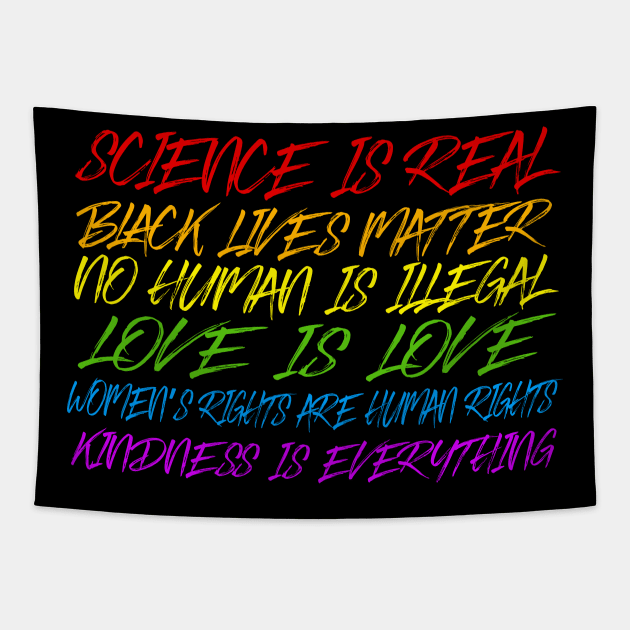 Science Is Real - Human Rights Typographic Design Tapestry by DankFutura