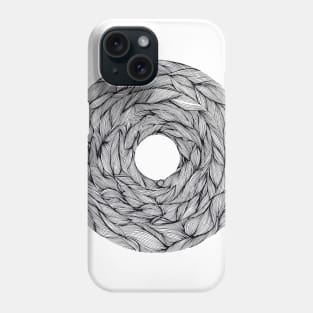 Artwork circle abstract line art - tatoo - black white - geometric Phone Case