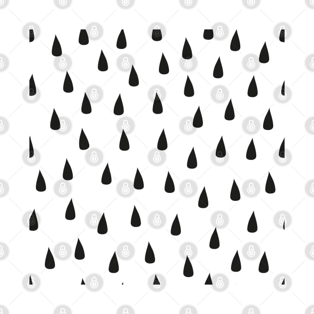 Scandinavian design black and white rain drops by GULSENGUNEL