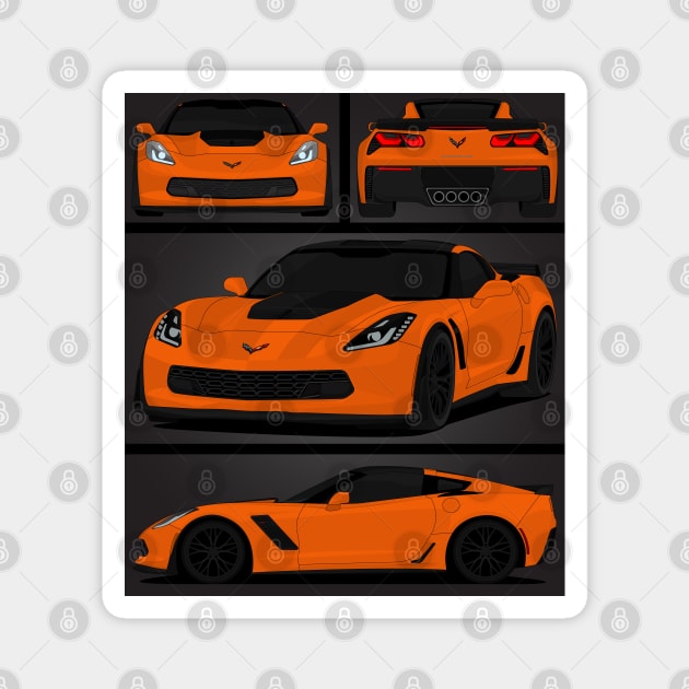 Z06 ORANGE Magnet by VENZ0LIC