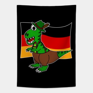 German Flag Dinosaur T-Rex Tyrolean Hat Lederhosen Funny Tapestry