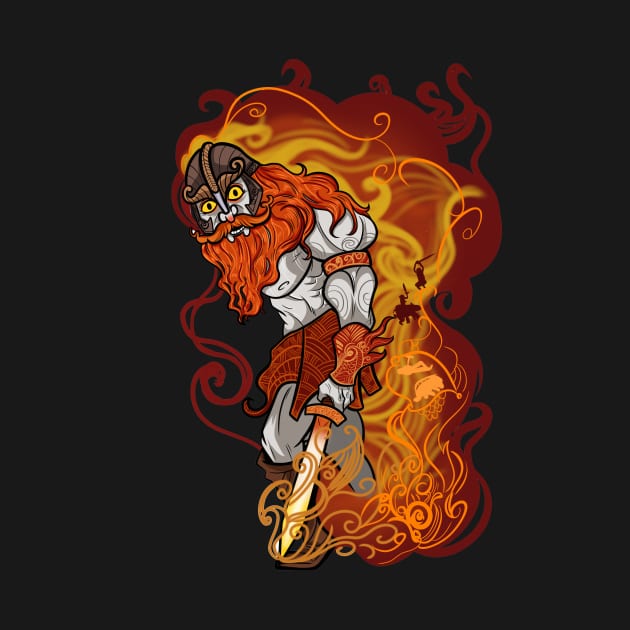 Raging Inferno: Fire Giant Surtr Design by Holymayo Tee