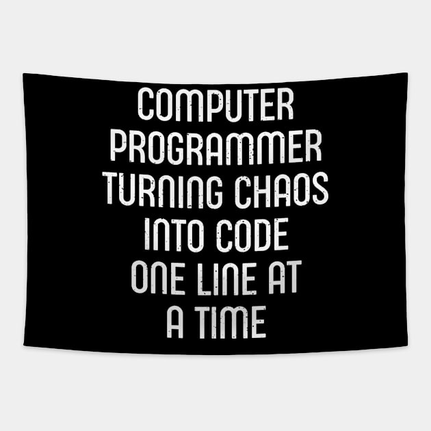 Computer Programmer Turning Chaos into Code, One Line at a Time Tapestry by trendynoize