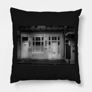 539 Dumaine Street In Black and White Pillow