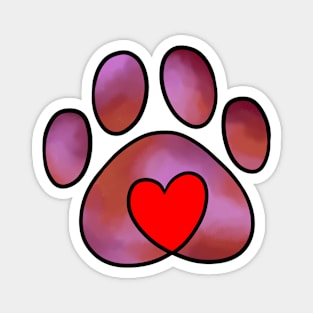 Pet Love Tiedye Red Magnet