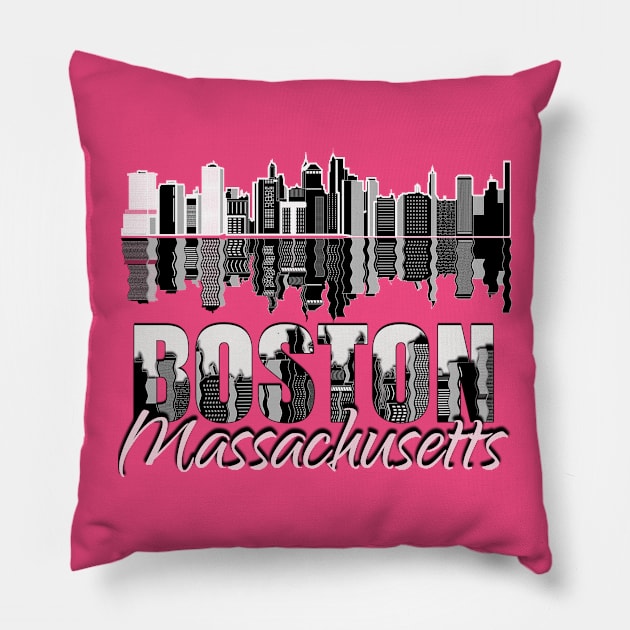 Boston Massachusetts Pillow by TeeText