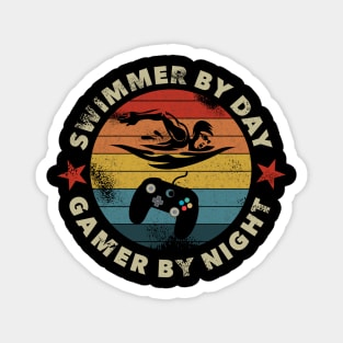 Swimmer By Day Gamer By Night shirt gamer boys Magnet