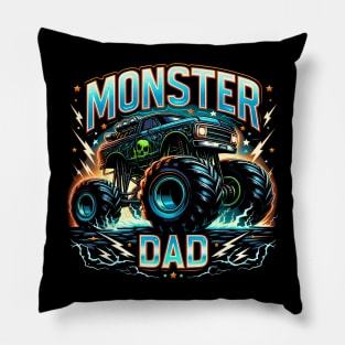 Monster Truck Dad Of The Birthday Boy Monster Truck Pillow