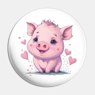 Minimal Cute Baby Pig Pin