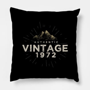 Authentic Vintage 1972 Birthday Design Pillow