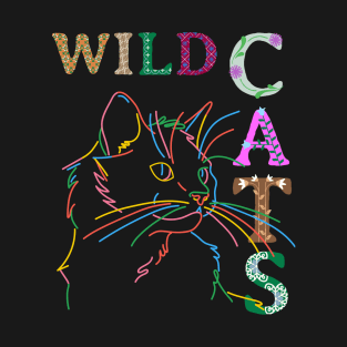 WILD CATS COLORFUL FELINE T-Shirt