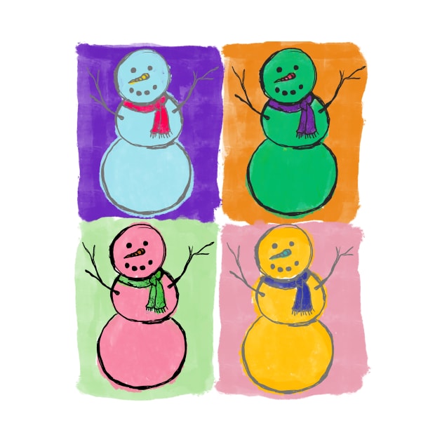 Pop Art Snowmen by KatieMorrisArt