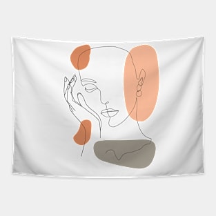 Mid century woman face Tapestry