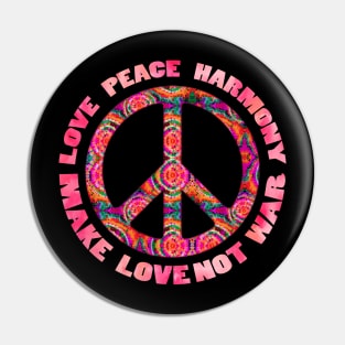 Peace hippie text Pin