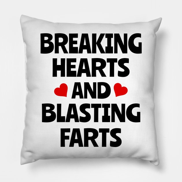 Breaking hearts and blasting farts funny babygrow onesie Pillow by TopTees