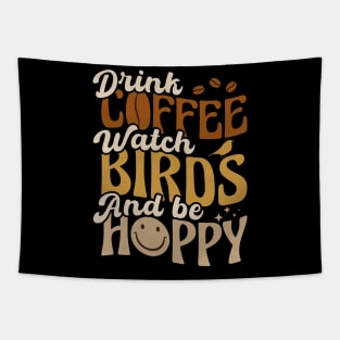 Retro Coffee and Bird Watching Tapestry