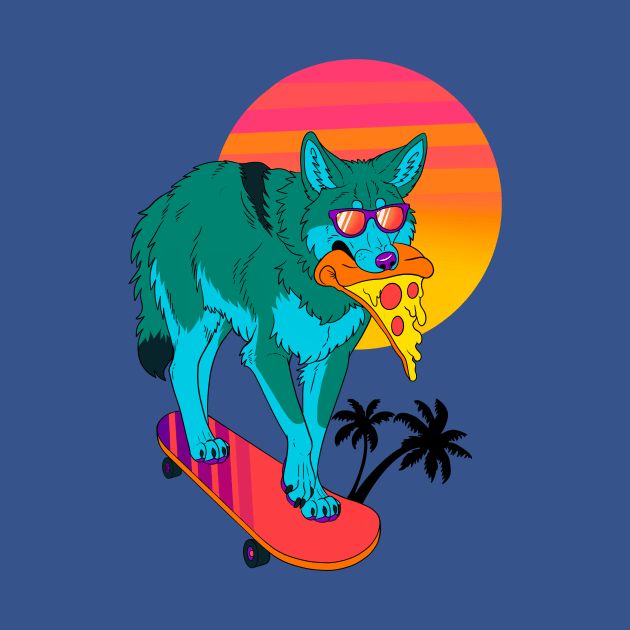 Retrowave Coyote by ZackLoupArt