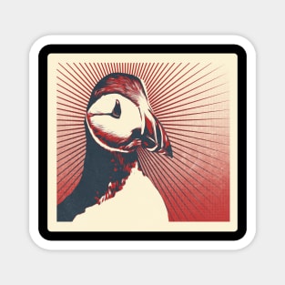 Artistic Retro Poster Puffin's head Cute Hand drawn animal Gift Magnet