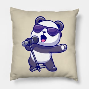 Cute Panda Singing Cartoon Pillow